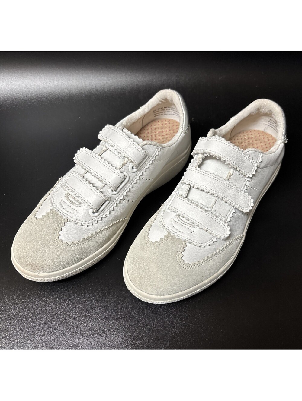 AETREX Morgan Leather Arch Support WHITE Sneakers Size 7.5-8, EU 38